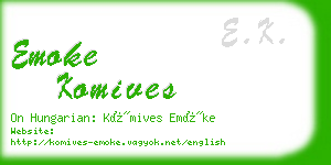 emoke komives business card